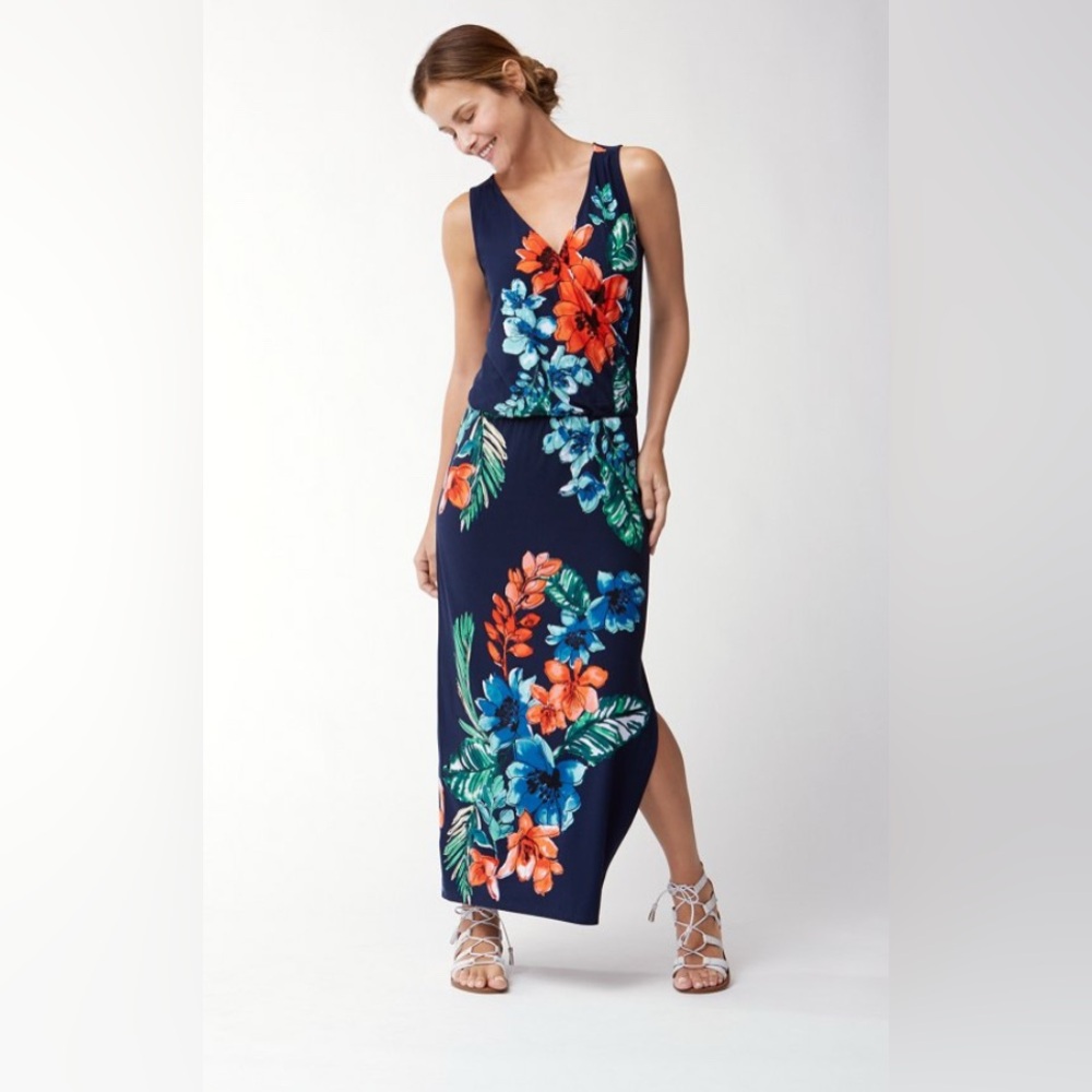 Tommy Bahama Celena Blooms Tambour Maxi Dress Size Large